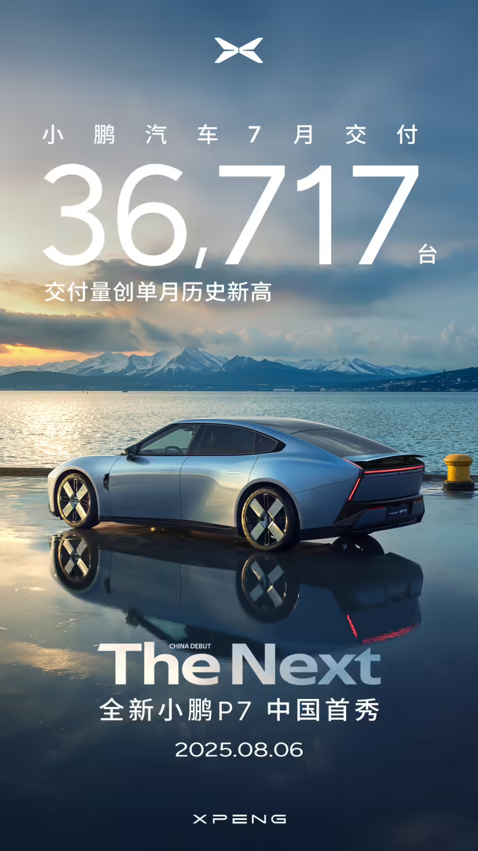 小鹏汽车7月交付量突破3.6万台创历史新高 何小鹏称将再创新高